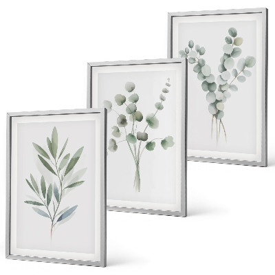 Set of 3 framed wall art pieces Plant patterns with greenery