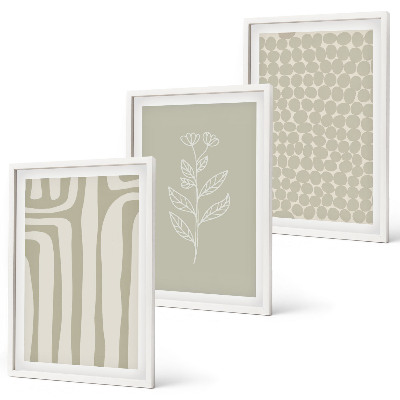Wall art set Geometric plant patterns