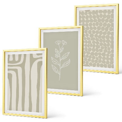 Wall art set Geometric plant patterns