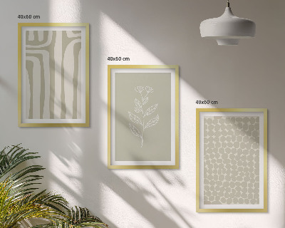Wall art set Geometric plant patterns