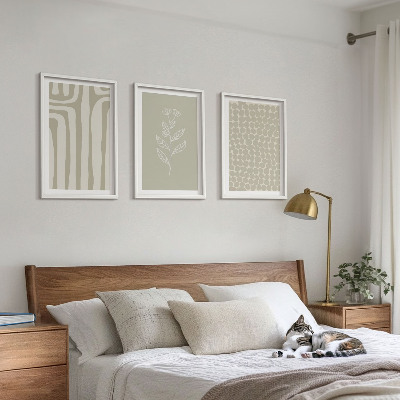 Wall art set Geometric plant patterns