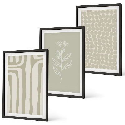 Wall art set Geometric plant patterns