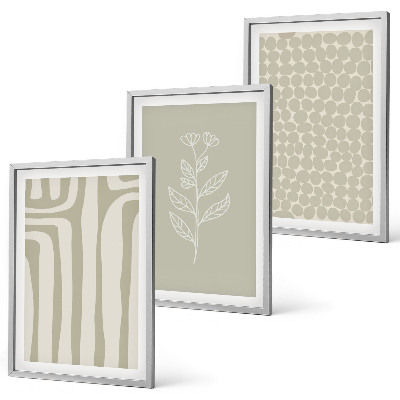 Wall art set Geometric plant patterns
