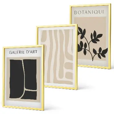 Abstract plant shapes wall art set 