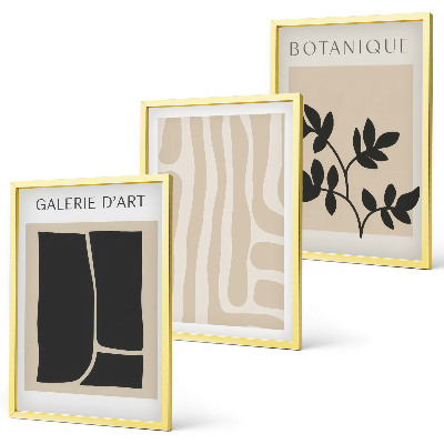 Wall art set Abstract plant shapes