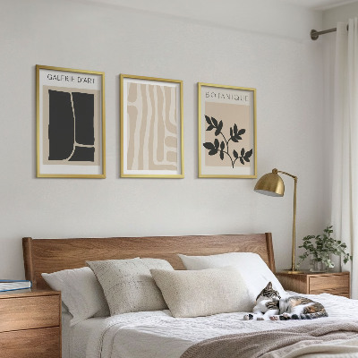 Wall art set Abstract plant shapes