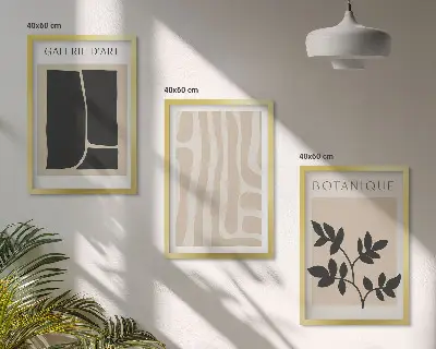 Abstract plant shapes wall art set 