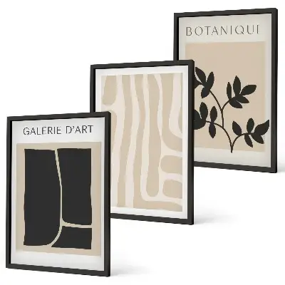 Abstract plant shapes wall art set 
