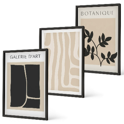Wall art set Abstract plant shapes