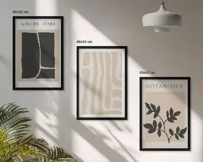 Abstract plant shapes wall art set 