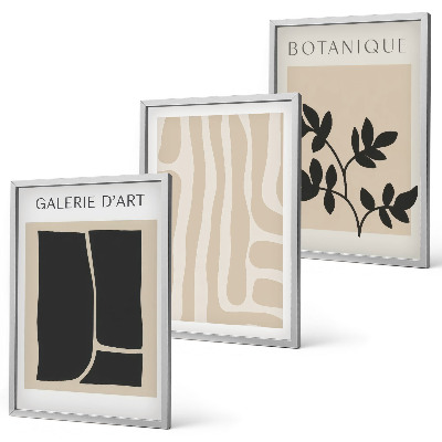 Wall art set Abstract plant shapes
