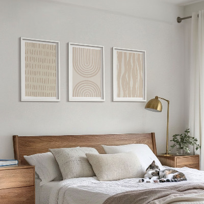 Three-piece wall art piece Abstract beige patterns