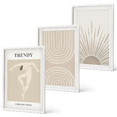 Pastel boho abstract wall art set posters