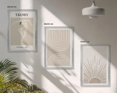Wall art set Pastel boho abstract posters