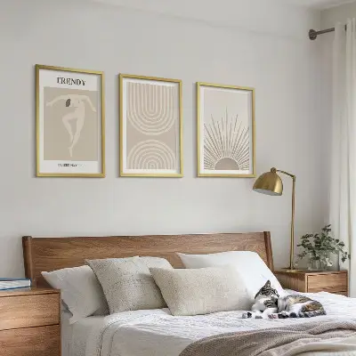 Pastel boho abstract wall art set posters