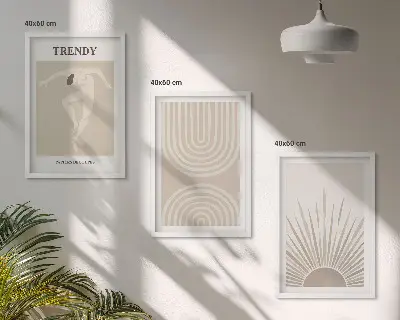 Pastel boho abstract wall art set posters