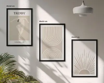 Wall art set Pastel boho abstract posters
