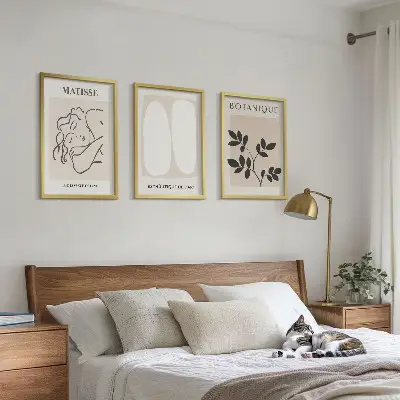 Matisse style plant wall art three piece set