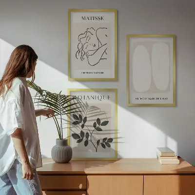 Three-piece wall art piece Matisse's Stylish Plant Paintings