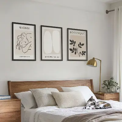 Three-piece wall art piece Matisse's Stylish Plant Paintings