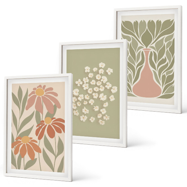 Wall art set Floral boho patterns