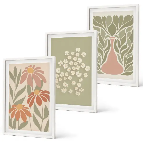 Floral boho wall art set patterned wall decorations
