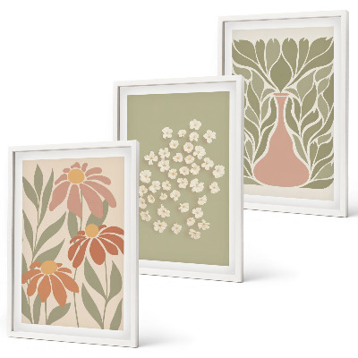 Wall art set Floral boho patterns