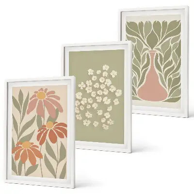 Floral boho wall art set patterned wall decorations