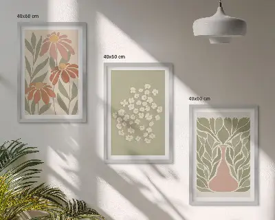 Floral boho wall art set patterned wall decorations