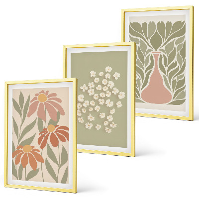 Wall art set Floral boho patterns