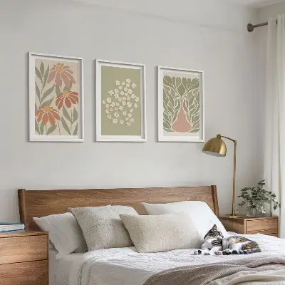 Floral boho wall art set patterned wall decorations