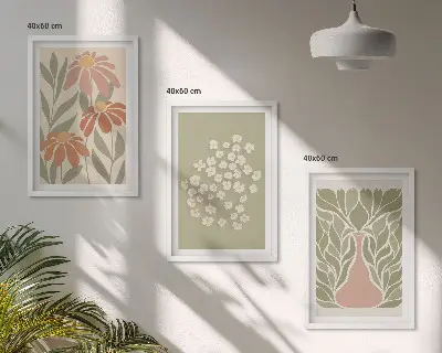 Floral boho wall art set patterned wall decorations