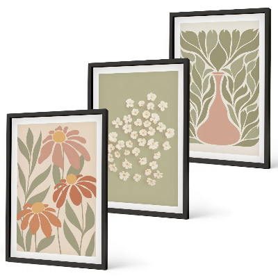 Wall art set Floral boho patterns