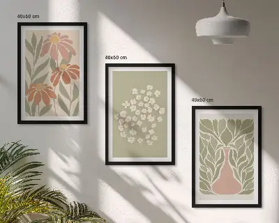 Floral boho wall art set patterned wall decorations