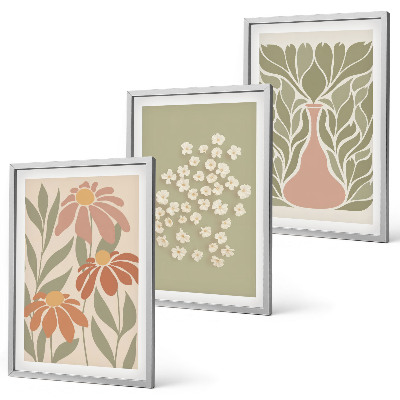 Wall art set Floral boho patterns