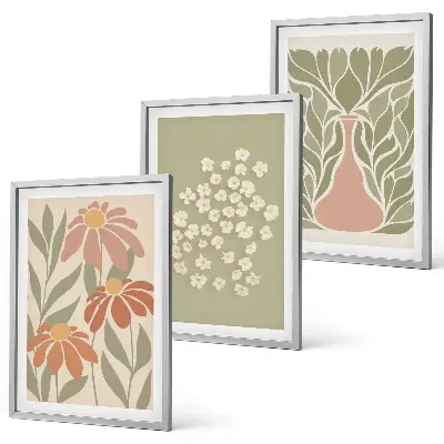 Floral boho wall art set patterned wall decorations