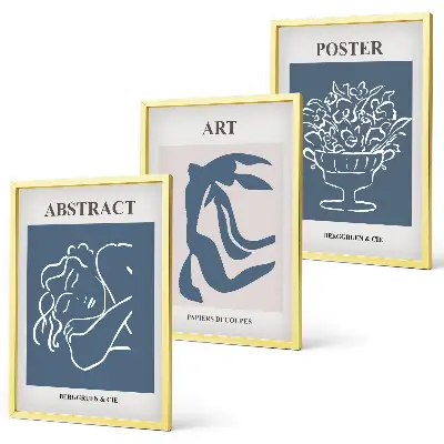 Three-piece wall art piece Matisse's stylish abstract patterns