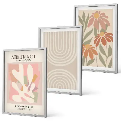 Wall art set Abstract plant shapes