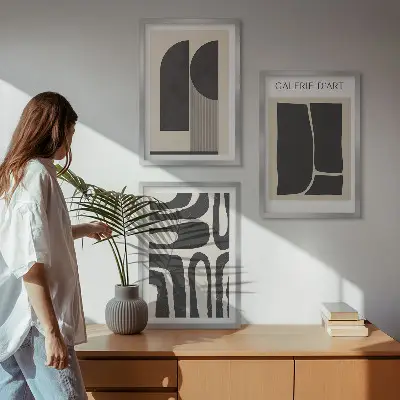 Abstract minimalist wall art posters three-piece set