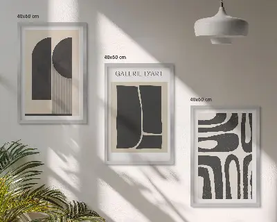 Abstract minimalist wall art posters three-piece set
