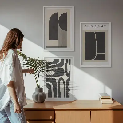 Abstract minimalist wall art posters three-piece set