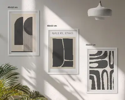 Abstract minimalist wall art posters three-piece set