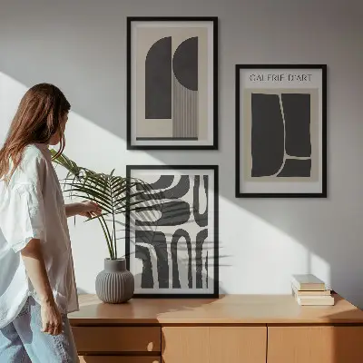 Abstract minimalist wall art posters three-piece set