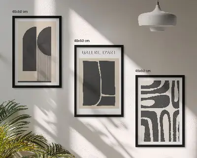 Abstract minimalist wall art posters three-piece set