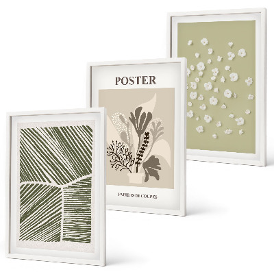Wall art set Subdued plant motifs