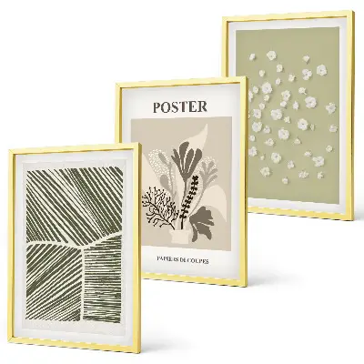 Wall art set Subdued plant motifs
