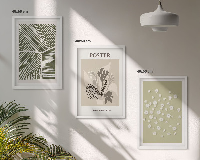 Wall art set Subdued plant motifs