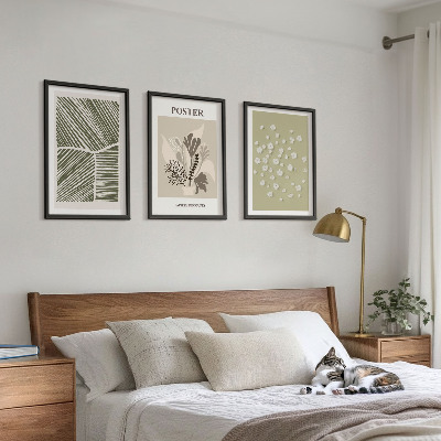 Wall art set Subdued plant motifs