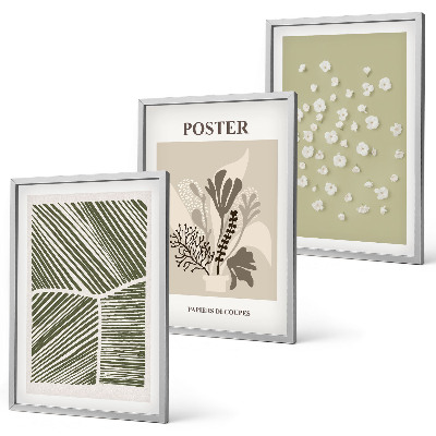Wall art set Subdued plant motifs