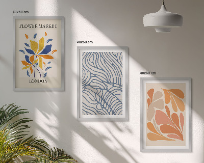 Three-piece wall art piece Modern abstract flowers